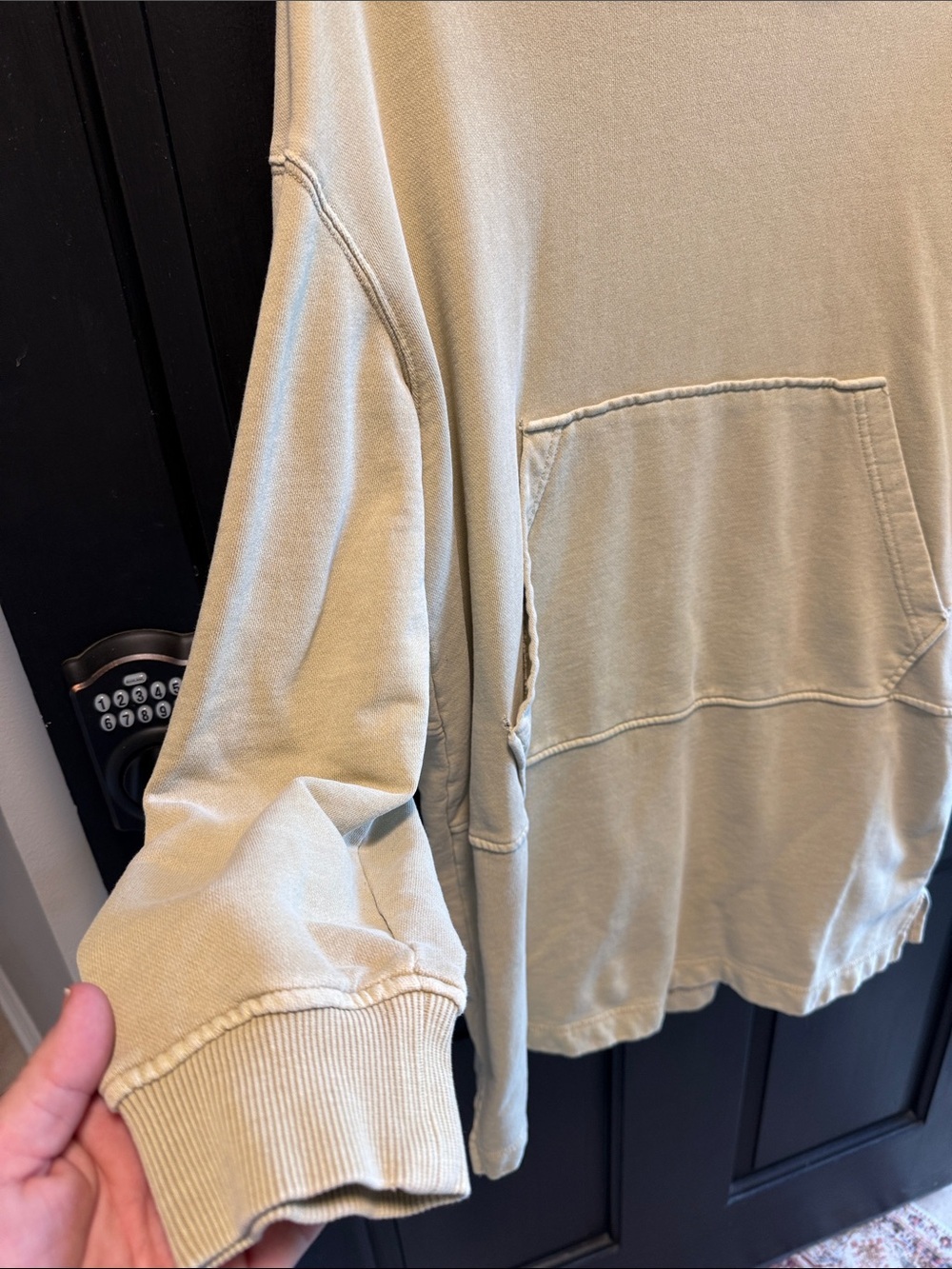 7 For All Mankind Sage Green Pullover Hoodie - Picture 4 of 8